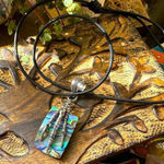 Abalone Shell Claw Sterling Silver Pendant Necklace Blue Photo 0