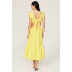 MARISSA WEBB Yellow Poplin Hourglass Side Cutouts Tie Back Midi Dress Size 2 Photo 1