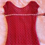 Free People  dark pink crochet short sleeve mini dress size XS Photo 7