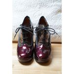 Lanvin Colorblock Patent Leather Lace Up Ankle Heel Boots Booties Size 37.5 Purple Photo 1