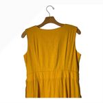Tash+Sophie Jumpsuit Women 10 Yellow Linen Blend Sleeveless Wrap Wide Leg Crop Photo 4