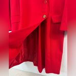 Calvin Klein 10 Sharp Vibrant Red Classic Wrap Over Pocketed Coat Dress Photo 3