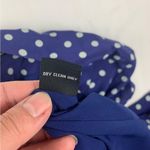 J. Peterman women's size 10 medium silk blue polka dot button up dress Photo 10