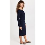 Enza Costa Knit One Shoulder Dress in Black Large New Womens Midi Photo 9