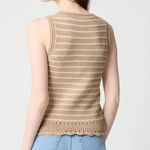 J.Crew  White Knit Crochet sweater-tank Shirt Top Size Large Photo 2