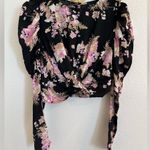 VICI  Black Floral Long Sleeve Top Small Photo 0