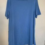 Eileen Fisher  coast blue boat neck short sleeve tunic top women’s size small Photo 2