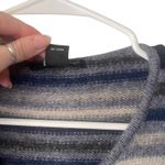 Eagle's Eye Vintage 90s Large 100% Wool Blue Striped‎ Grunge Full Zip Sweater Photo 4