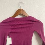 Free People NWT Womens Shirt Clean Slate Seamless Boysenberry Size Medium Large Photo 4
