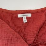 Maurice's Burnt Orange Textured V-neck Tie Tulip Hem Mini Dress Photo 11