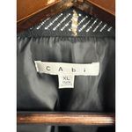 CAbi Women’s XL Black & White Gingham Wool Zip Blazer Vest with Black Leather Be Photo 4