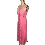 Mamta Vtg Momta Pink Button Down Rayon Pagan Sleeveless Women’s Dress size One Size Photo 7