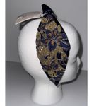 Embellished Beaded Floral Knot Headband Navy Blue Gold Women Hair Accessory NWT Photo 6