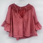 Free People Mineral Wash AINSLEY Denim Top size small Photo 1
