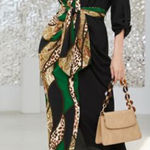 SheIn Women's Button Front Tie Waist Animal Print Paisley Long Sleeve Shirt Dress XL Photo 0