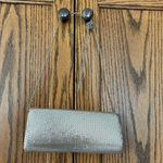 Gunne Sax Vintage | Silver Mesh Evening Bag with Bow Detail and Long Chain Photo 4