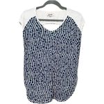Anthropologie Porridge by  Geometric Print V-Neck Top Blue Cut Out Back S Photo 4