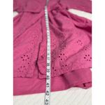 Colleen Lopez Embroidered Pink Eyelet Flared Shirt Dress 3/4 Puff Sleeve Boho 3X Photo 2