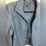 Talbots  Navy Blue Linen Open Front Blazer Photo 4