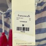 Francesca's NWT Beach Swim Cover Up Blue White Striped Beaded Tassel Size MEDIUM Photo 4