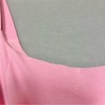 Lulus  Maxi Dress Thigh High Slit Pink Crepe Size Medium Square Neckline Cocktail Photo 10