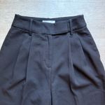 Oak + Fort Wide Leg High Rise Front Pleated Black Trousers Size 4 Photo 3