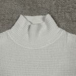 Faherty Echo Thermal Mock Neck Pullover Top Womens Large Ivory Organic Cotton White Photo 3