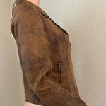 NWT Marrakech Women's Scuba Suede Zoe Moto Jacket distressed Brown SZ Small #74 Photo 9