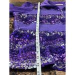 Quacker Factory  Purple Velour Striped Sequin jacket Photo 11