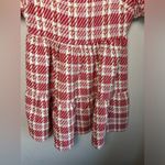 NWT English Factory Tuckernuck Red & White Tweed Puff Sleeve Tiered Dress L Size L Photo 6
