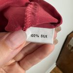 Talbots Top Women 10 Cranberry Red 100% Silk Faux Pearl Button Old Money Career Photo 5