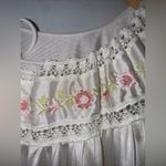 lorraine nightgown‎ Medium Ivory Nylon Midi Punk Floral Embroidery Detail Photo 4