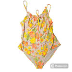 Aerie  Printed Ruffle Keyhole One Piece Floral Swimsuit Photo 1