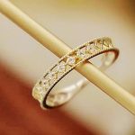 Boutique 14k Gold Plated S925 Hollow‎ Simulated Diamond Ring, Adjustable Photo 3