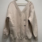 Nike  off shoulder v neck beige cream oversized sweater Photo 0