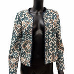 H&M  Boho Jacquard Knit Open Front Blazer Geometric Print Jacket Size‎ 10 Photo 0