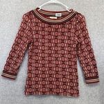 Loft Ann Taylor Women's Blouse 100% Wool Thin Red Size Small Boat Neck 3/4 Sleev Photo 0
