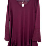 Simply Noelle  Size S /‎ M NWT Knitted Peasant Blouse Bell Sleeves Purple Photo 0