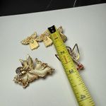 Angel Rhinestone Christmas Holiday Lot Of 3 Brooch Pin Angels 1 Signed Aai Gold Photo 1