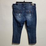 Daytrip  Womens Blue Denim Cropped Jeans Distressed Pockets Button Fly Size 31 Photo 5