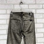 7 For All Mankind High Waist Ankle Skinny Coated Metallic Leopard Print Jeans 24 Photo 7
