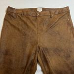 Chico's  Faux-Suede Worn Luggage Slim Pants Size XL/16 Regular Western Boho Photo 5