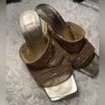 ZARA  rhinestone high heel sandals gold size 37 Photo 4