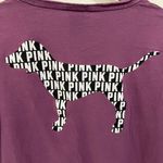 Victoria's Secret  PINK V-Neck Long Sleeve Pocket T-Shirt S Small Purple Logo Dog Photo 3