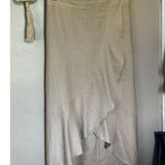 Westport Women's Beige A-Line Midi Skirt XL Elastic Waist Ruffle Hem Photo 0