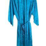 Saks 5th Avenue Saks Fifth Avenue Robe Satin Paisley 3/4 Sleeve Blue Size M Photo 0