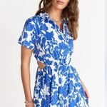 Aakaa Floral Blue and White Dress Photo 3