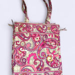 Vera Bradley paisley shoulder laptop tote book carryon weekender overnighter work school hand bag purse pink Measurement in pics Photo 0