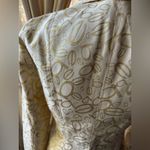 Bebe Embossed Logo Cropped Light Gold Brocade Jacket Photo 5