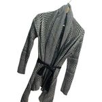 Bebe Black and White Knit Waterfall Cardigan Sweater Size XS Wrap Sparkle NEW Photo 2